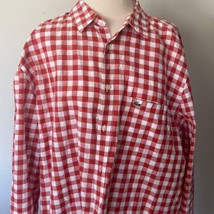 Lacoste Men’s Shirt plaid size 46 EUC